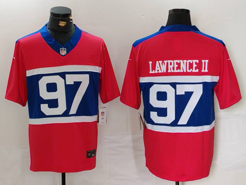 Men New York Giants #97 Lawrence ii Red Three Generations Throwback 2024 Nike Vapor F.U.S.E. Limited NFL Jersey